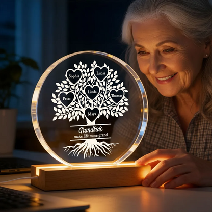 Grandkids Make Life More Grand - Personalized Acrylic Block LED Night Light
