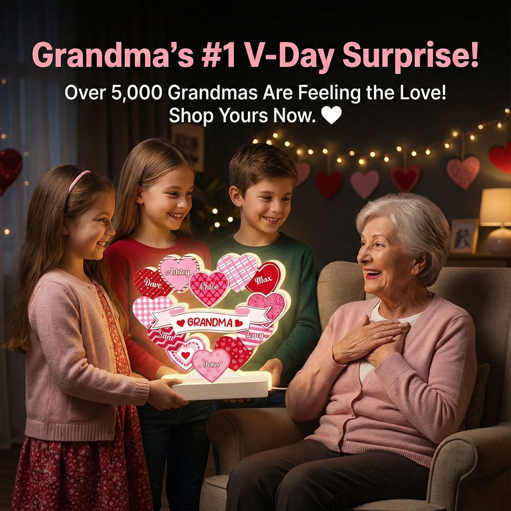 Personalized Grandma's Sweethearts Light Box - Coquette Valentine's Day Gift For Grandma