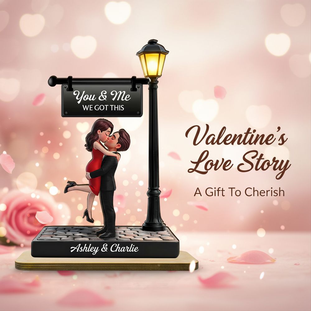 Timeless Love Under The Light - Personalized 2-Layered Wooden Plaque