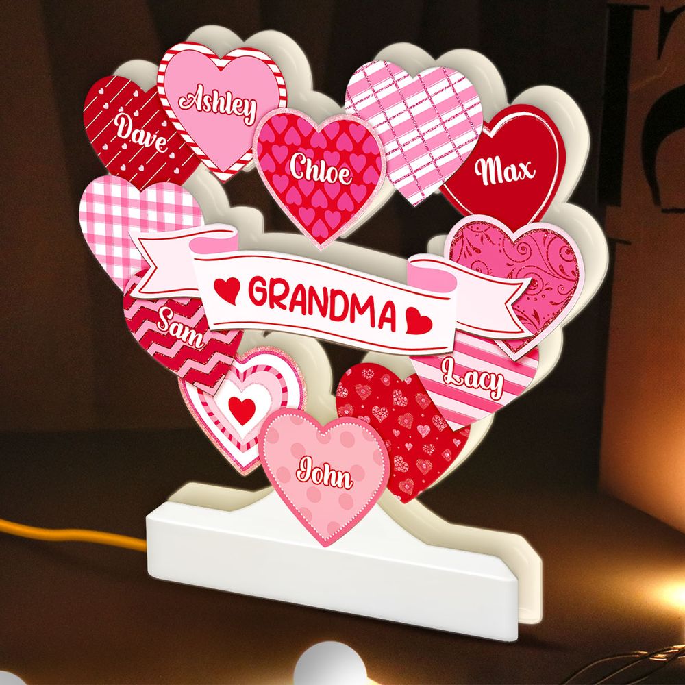 Personalized Grandma's Sweethearts Light Box - Coquette Valentine's Day Gift For Grandma