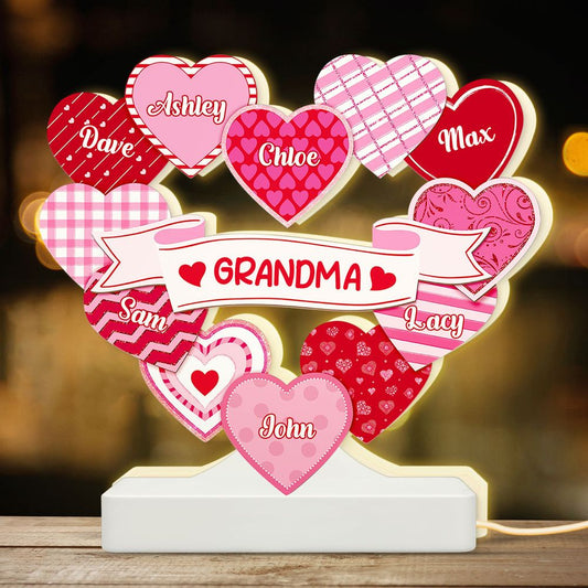 Personalized Grandma's Sweethearts Light Box - Coquette Valentine's Day Gift For Grandma