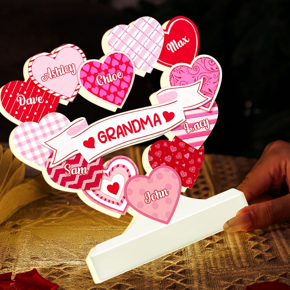Personalized Grandma's Sweethearts Light Box - Coquette Valentine's Day Gift For Grandma