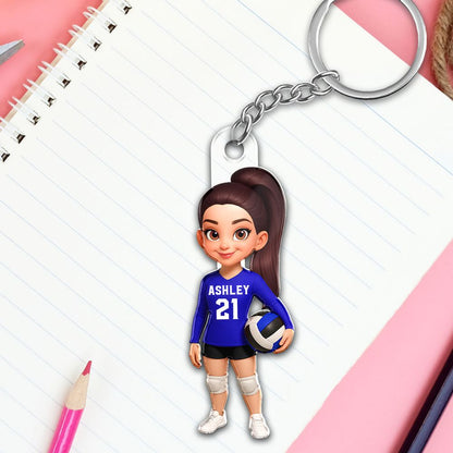 Proud Volleyball Player - Personalized Acrylic Keychain