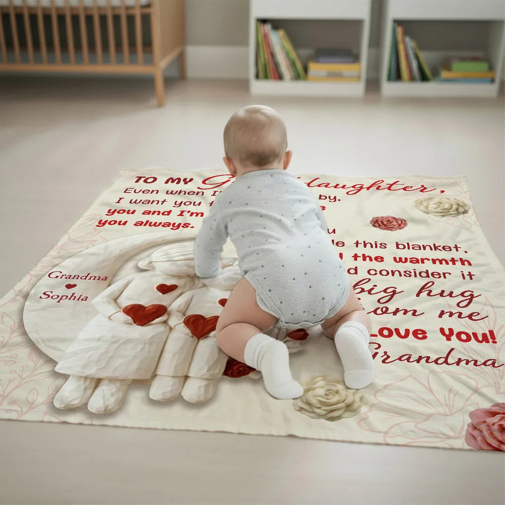 To My Granddaughter I Love You - Personalized Custom Blanket