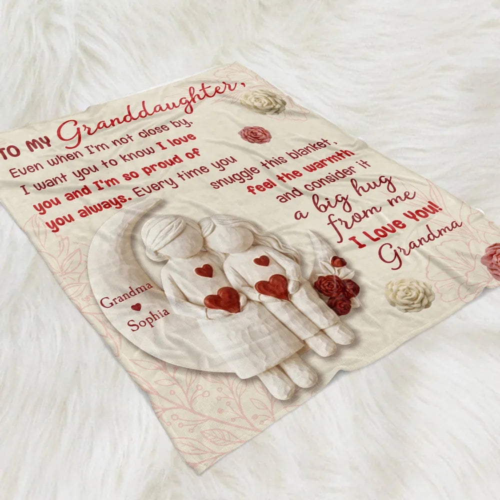 To My Granddaughter I Love You - Personalized Custom Blanket