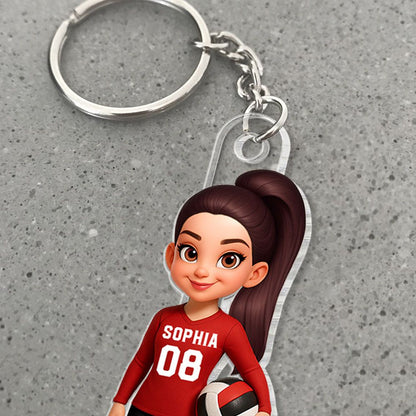 Proud Volleyball Player - Personalized Acrylic Keychain