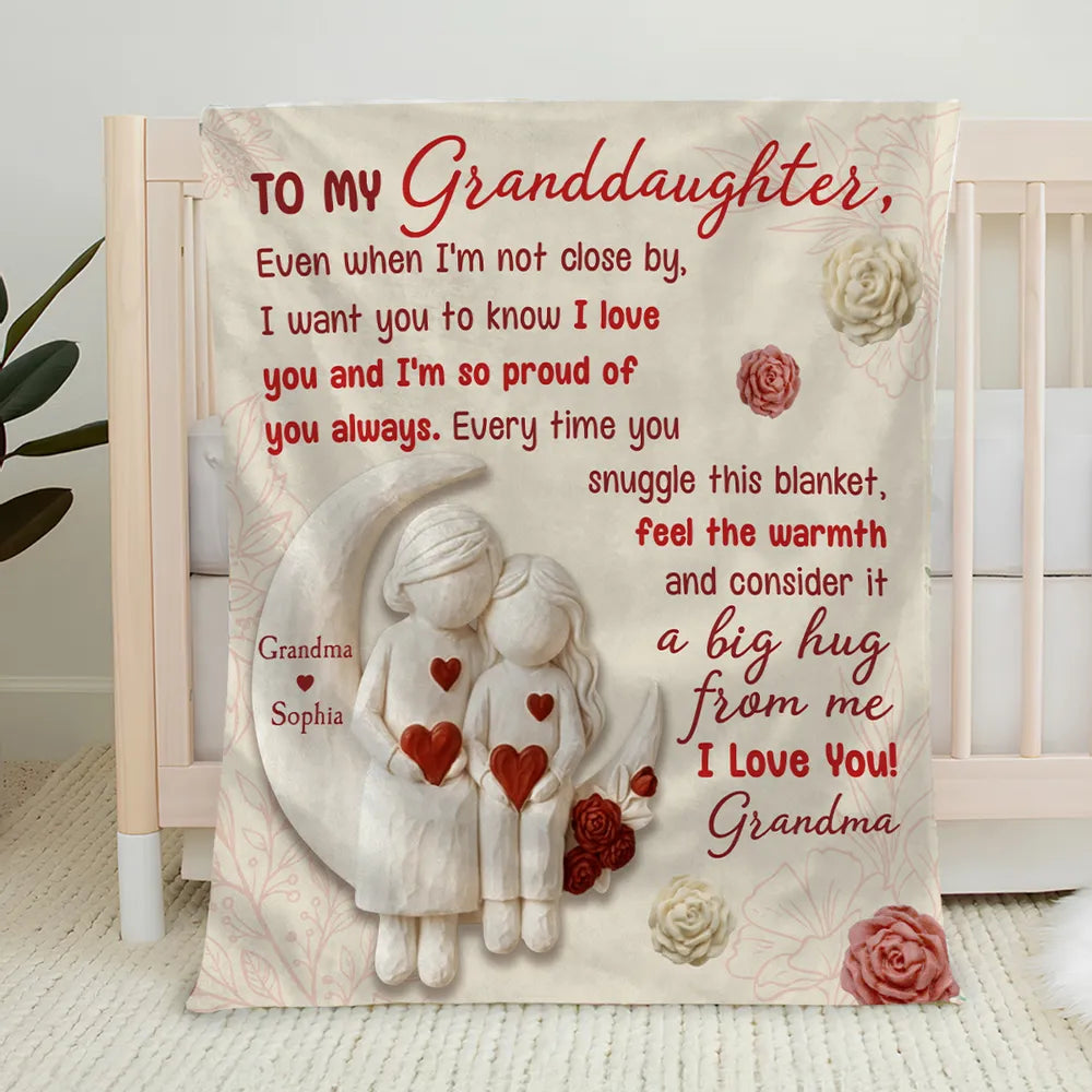 To My Granddaughter I Love You - Personalized Custom Blanket