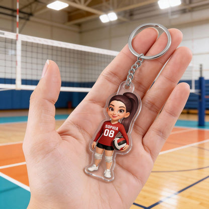 Proud Volleyball Player - Personalized Acrylic Keychain