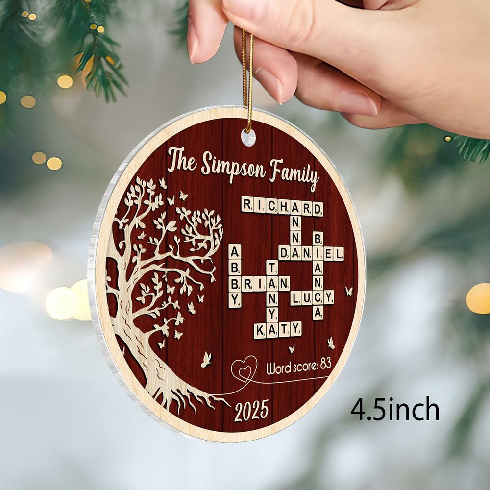 Family Tree of Life Crossword - Personalized Acrylic Ornament