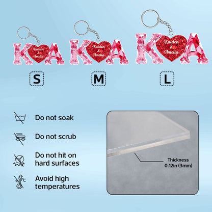Couple Love Initial - Personalized Acrylic Keychain
