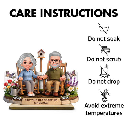 Eternal Love Couple Backyard Garden Growing Old Together - Personalized 2-Layer Wooden Plaque