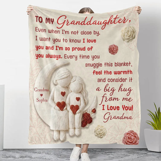 To My Granddaughter I Love You - Personalized Custom Blanket
