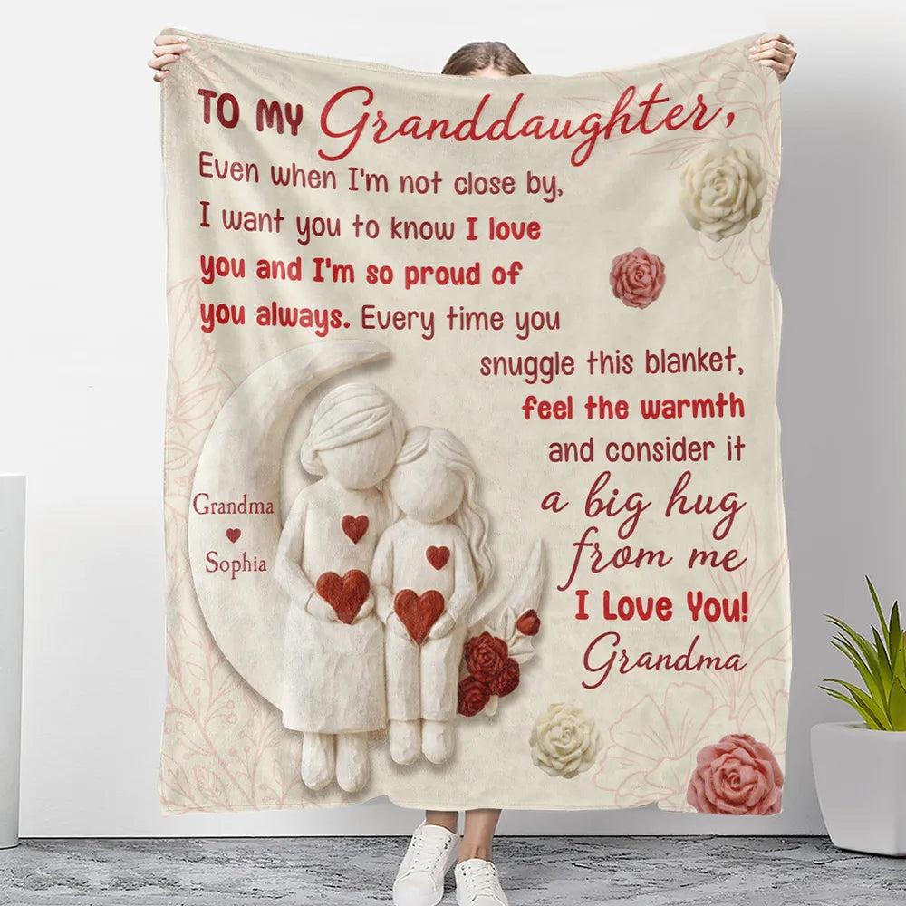 To My Granddaughter I Love You - Personalized Custom Blanket