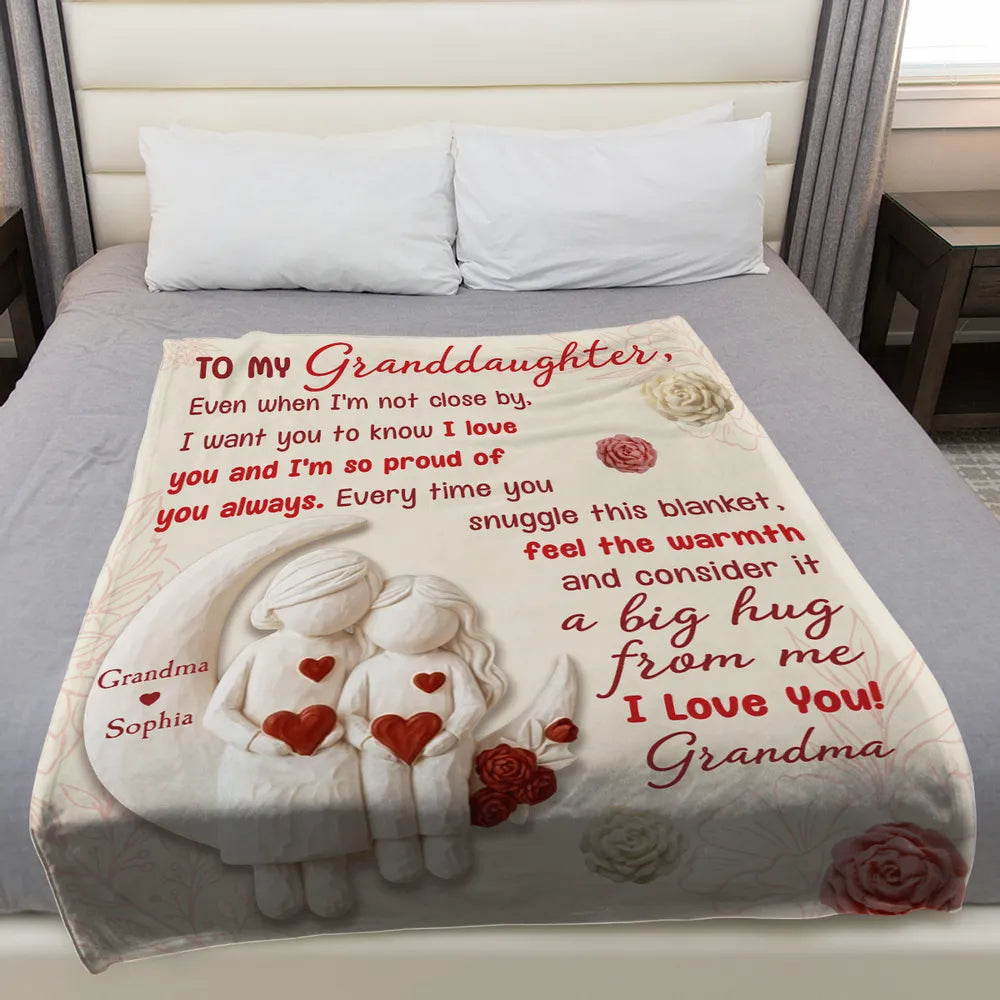 To My Granddaughter I Love You - Personalized Custom Blanket