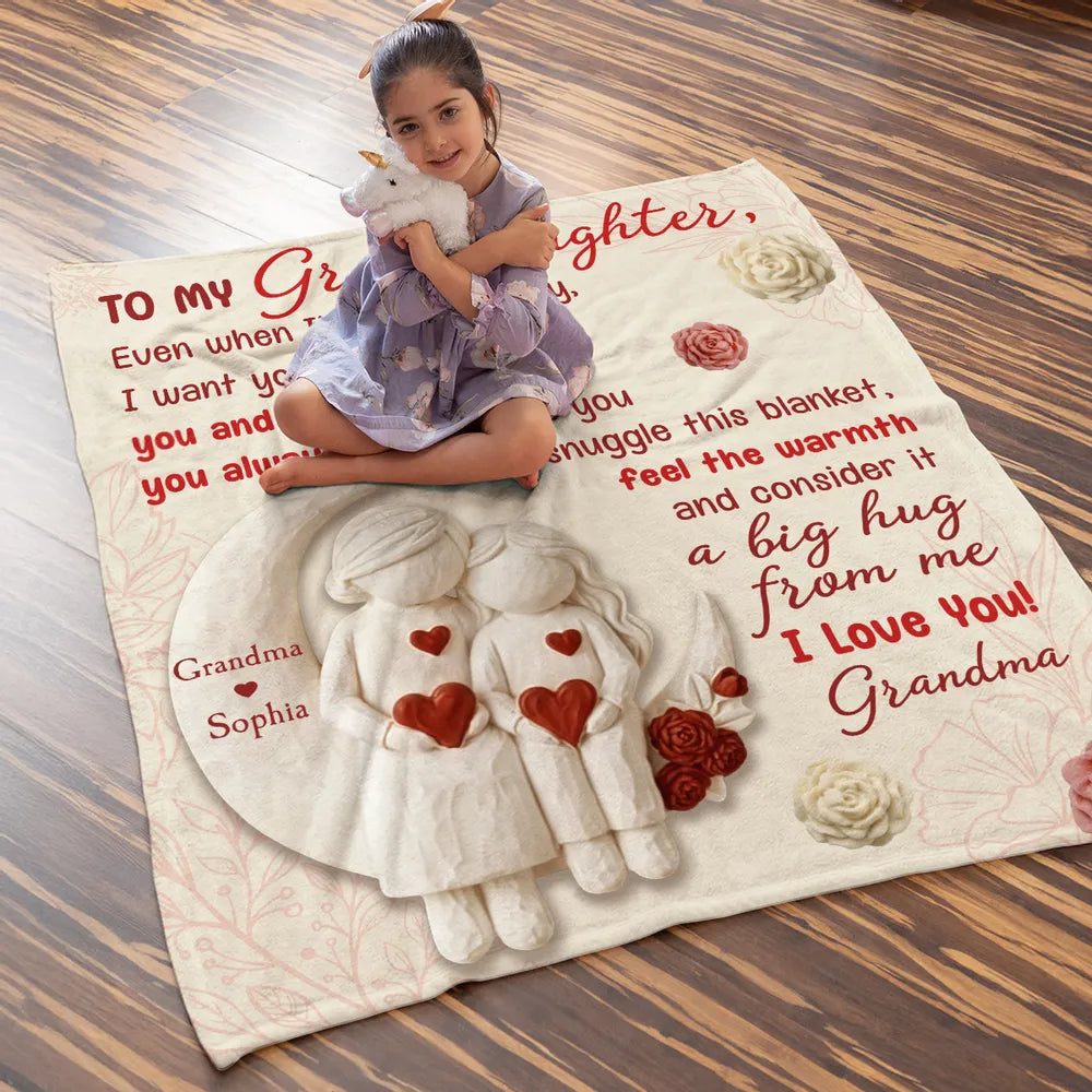 To My Granddaughter I Love You - Personalized Custom Blanket