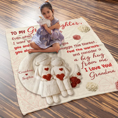 To My Granddaughter I Love You - Personalized Custom Blanket