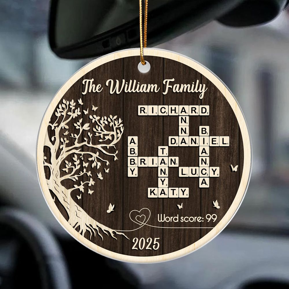 Family Tree of Life Crossword - Personalized Acrylic Ornament