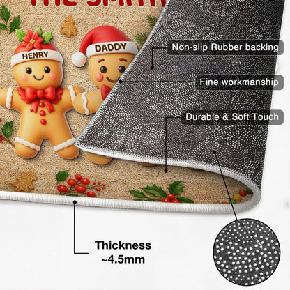 Gingerbread Family - Personalized Christmas Family Doormat