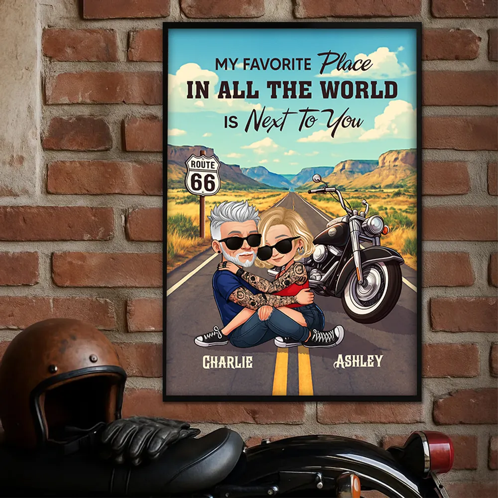 Personalized Riding Partners for Life Poster / Canvas - Bikers Couple Anniversary Gift