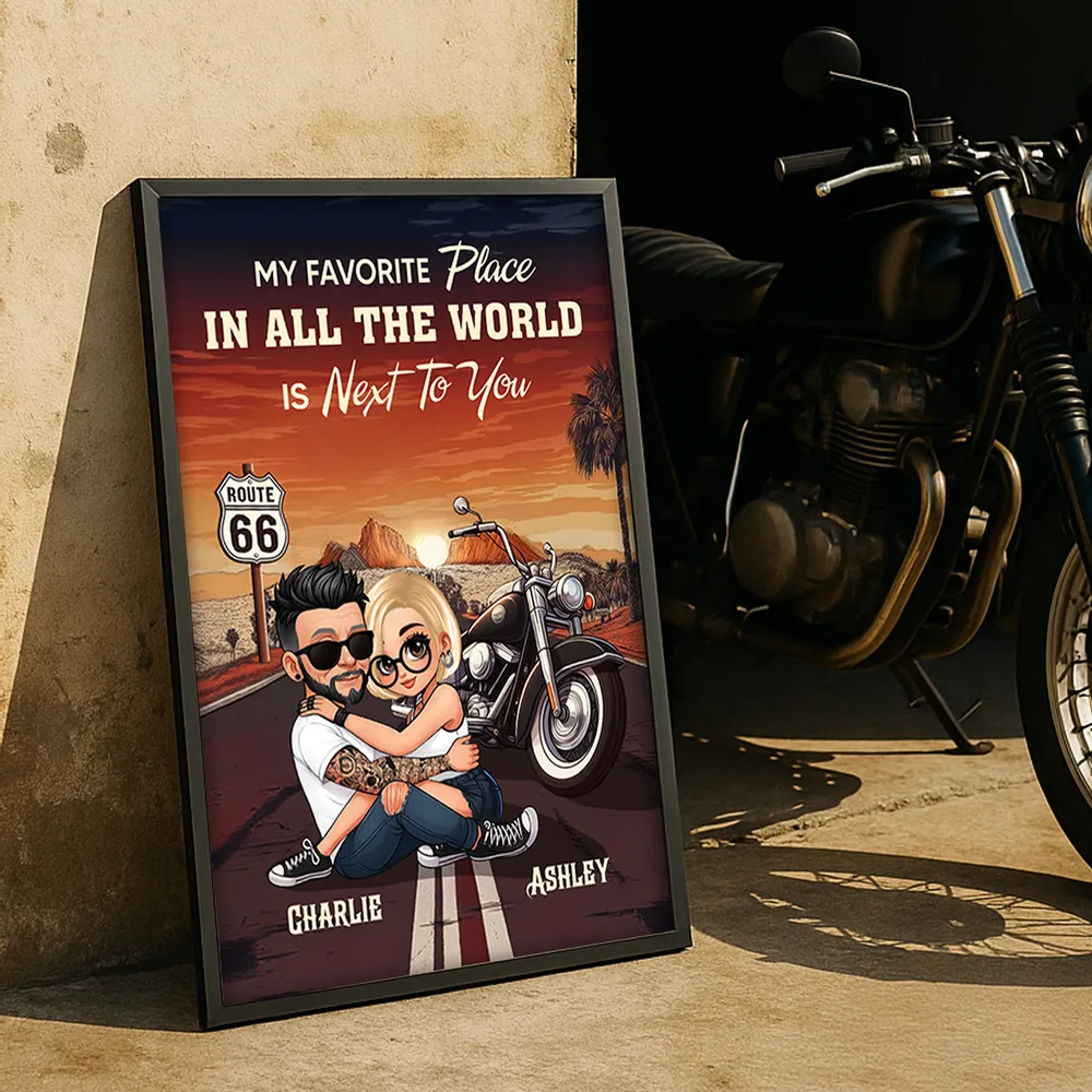 Personalized Riding Partners for Life Poster / Canvas - Bikers Couple Anniversary Gift