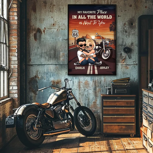 Personalized Riding Partners for Life Poster / Canvas - Bikers Couple Anniversary Gift