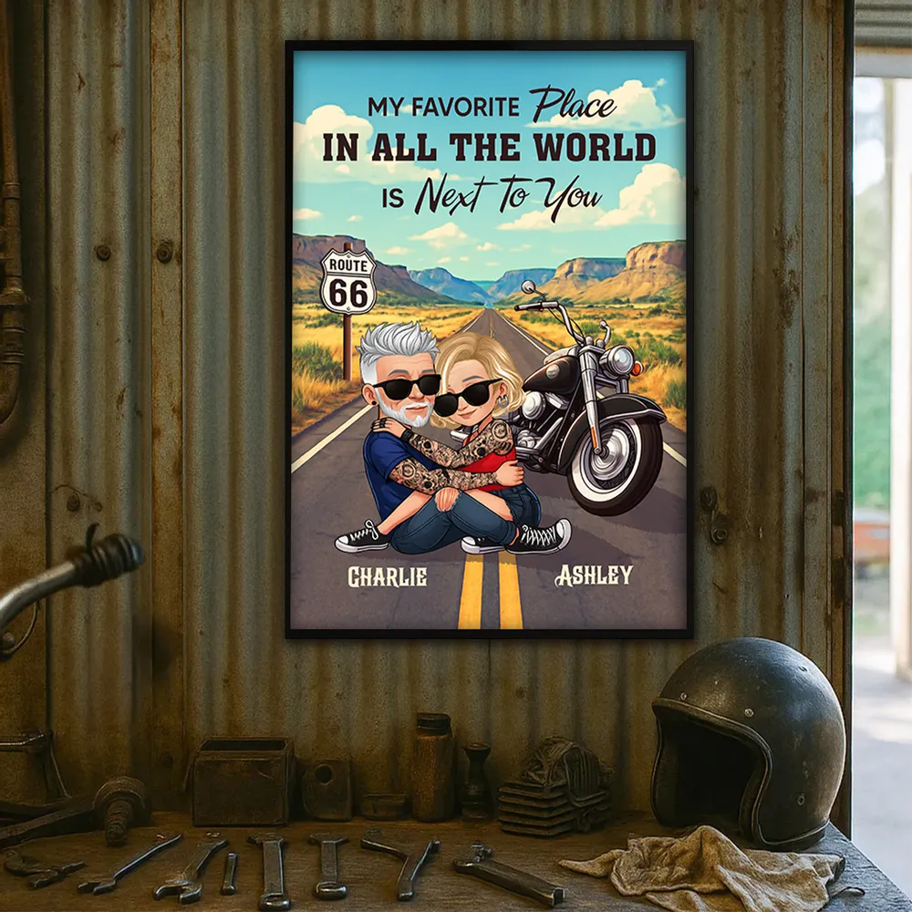 Personalized Riding Partners for Life Poster / Canvas - Bikers Couple Anniversary Gift