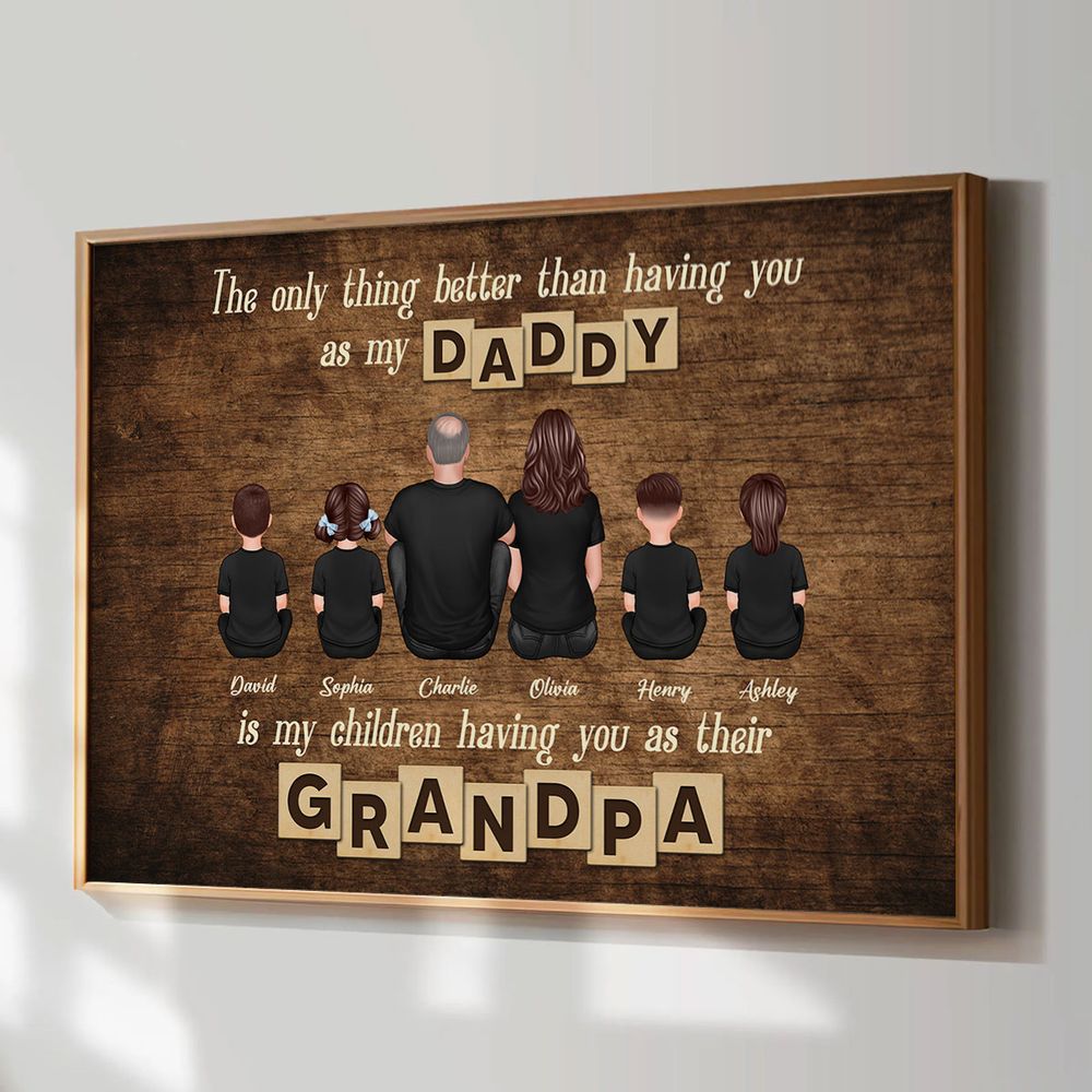 "The Best Dad, Became The Best Grandpa" - Personalized custom Poster / Canvas