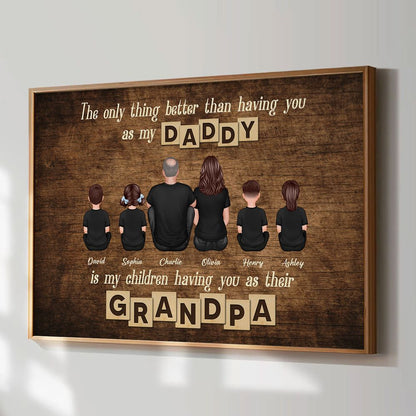 "The Best Dad, Became The Best Grandpa" - Personalized custom Poster / Canvas