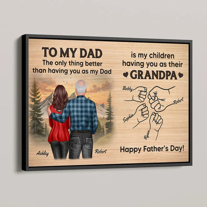 Personalized Fist Bump Grandpa Poster / Canvas - Father’s Day Gift from Daughter to Dad