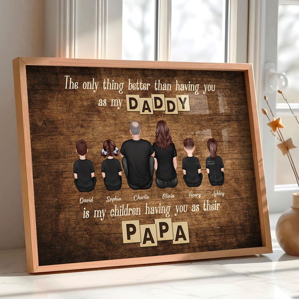 "The Best Dad, Became The Best Grandpa" - Personalized custom Poster / Canvas