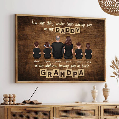 "The Best Dad, Became The Best Grandpa" - Personalized custom Poster / Canvas