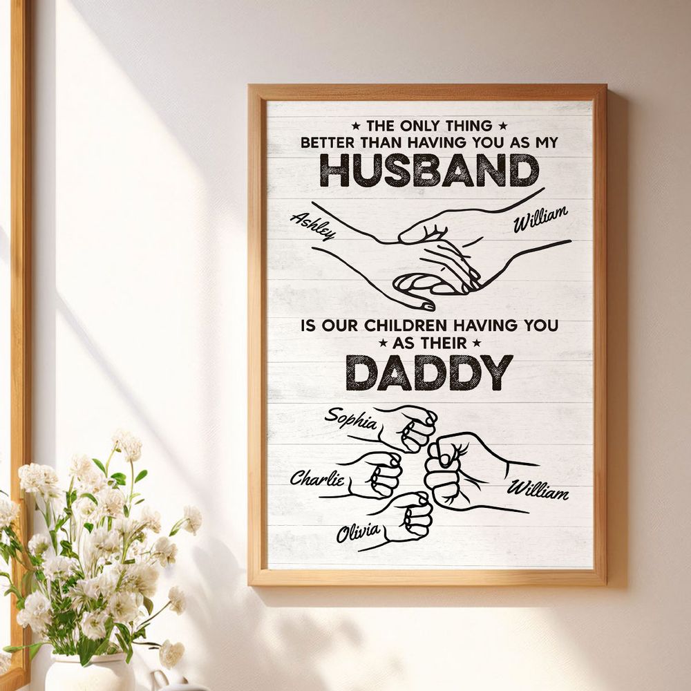 The Only Thing Having You As My Husband - Fist Bump Outline Personalized Poster/Canvas