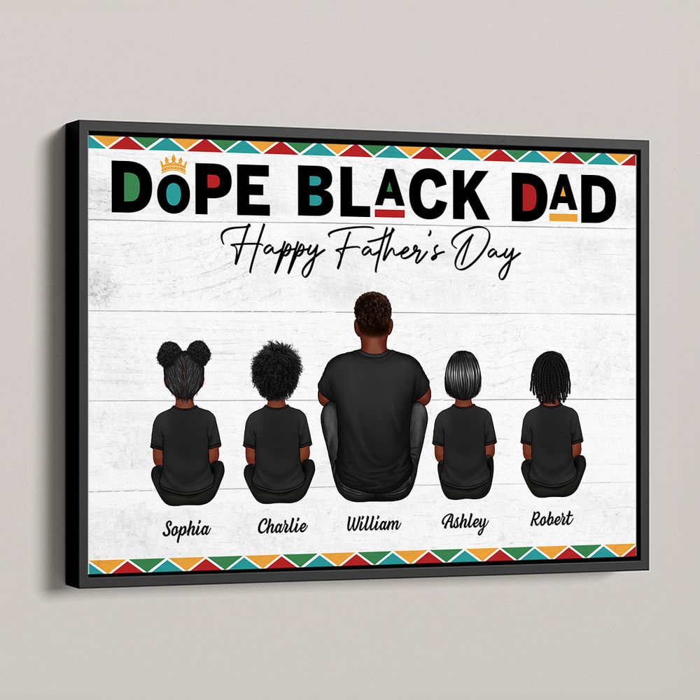 Personalized Dope Black Dad Poster / Canvas - Custom Heartfelt Father's Day Gift For Dad