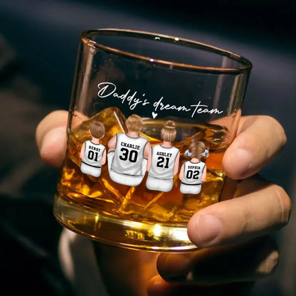 Basketball Dad’s Dream Team - Personalized Whiskey Glass