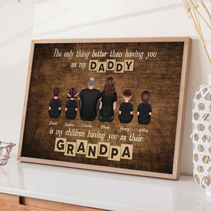 "The Best Dad, Became The Best Grandpa" - Personalized custom Poster / Canvas