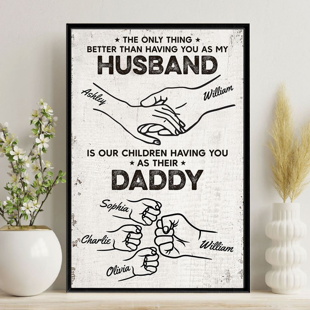 The Only Thing Having You As My Husband - Fist Bump Outline Personalized Poster/Canvas