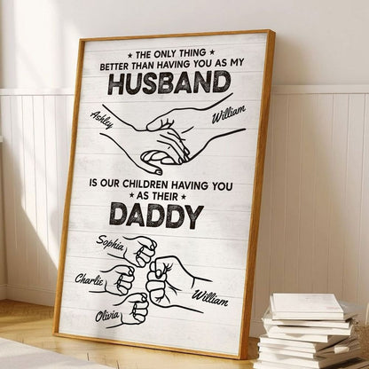 The Only Thing Having You As My Husband - Fist Bump Outline Personalized Poster/Canvas
