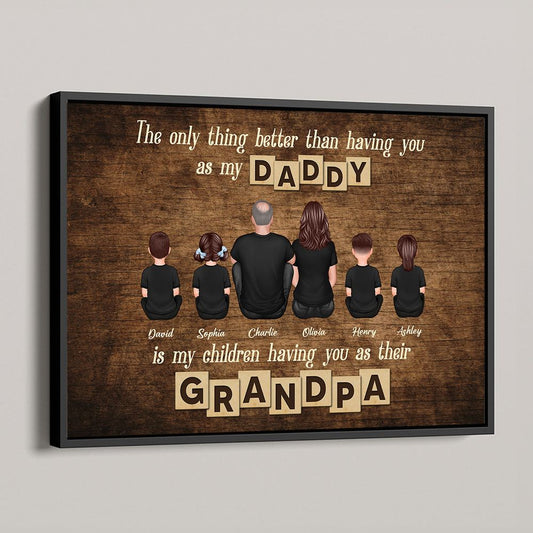"The Best Dad, Became The Best Grandpa" - Personalized custom Poster / Canvas
