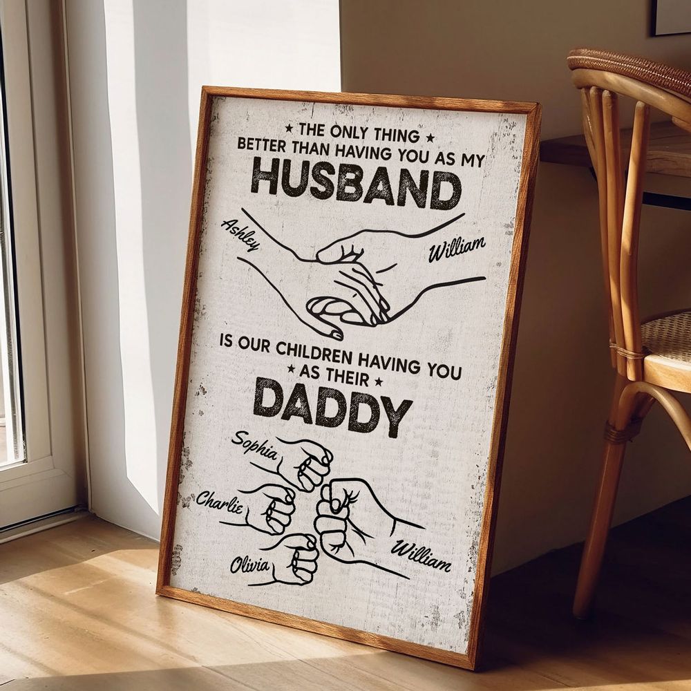 The Only Thing Having You As My Husband - Fist Bump Outline Personalized Poster/Canvas
