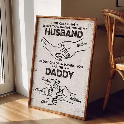 The Only Thing Having You As My Husband - Fist Bump Outline Personalized Poster/Canvas