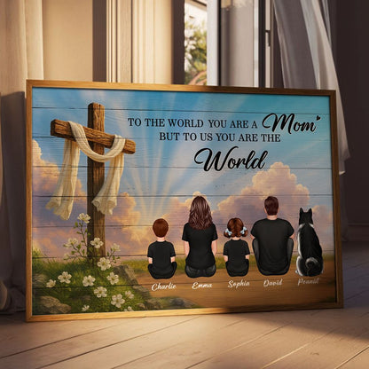 Personalized Family Poster for Mom: 'You Are The World' Mother's Day Gift