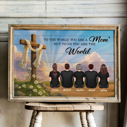 Personalized Family Poster for Mom: 'You Are The World' Mother's Day Gift