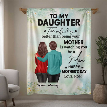 Personalized Mother's Day Blanket for Daughter: 'Watching You Be a Mom'