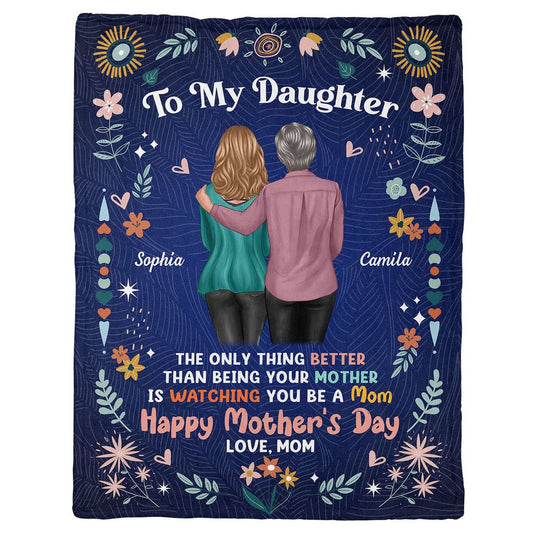 Custom Mother's Day Gift for Daughter: 'Watching You Be A Mom' Blanket