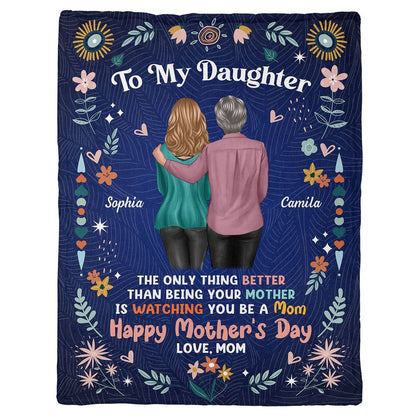 Custom Mother's Day Gift for Daughter: 'Watching You Be A Mom' Blanket
