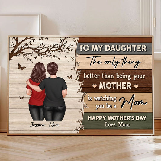 To My Daughter From Mom Happy Mother's Day - Personalized Colorful Pallets Texture Poster / Canvas