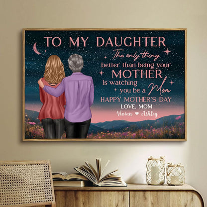 Heartfelt Personalized Canvas for Daughter: "Watching You Be a Mom" Quote