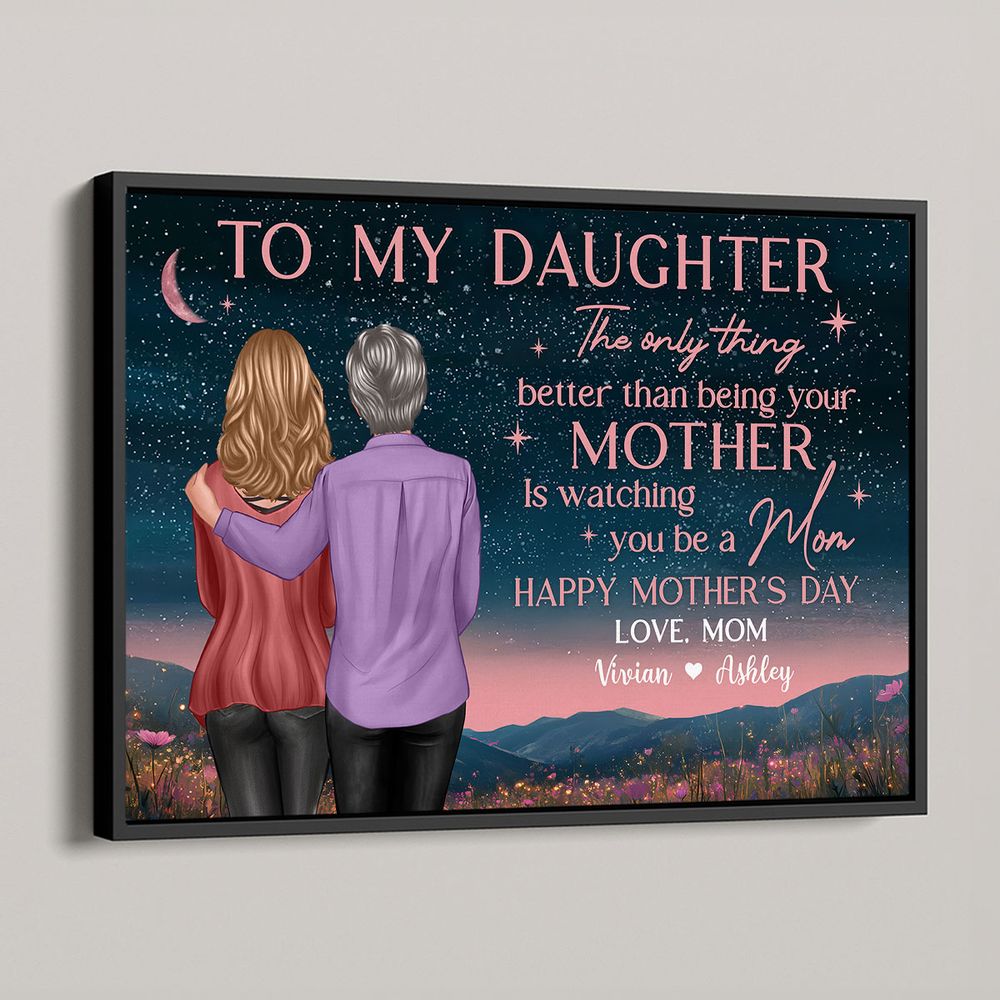 Heartfelt Personalized Canvas for Daughter: "Watching You Be a Mom" Quote