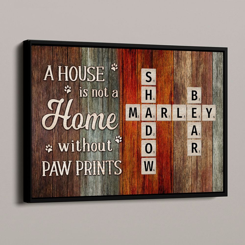 Personalized A House is Not a Home Without Paw Prints Canvas / Poster - A Tribute to Pet Lovers
