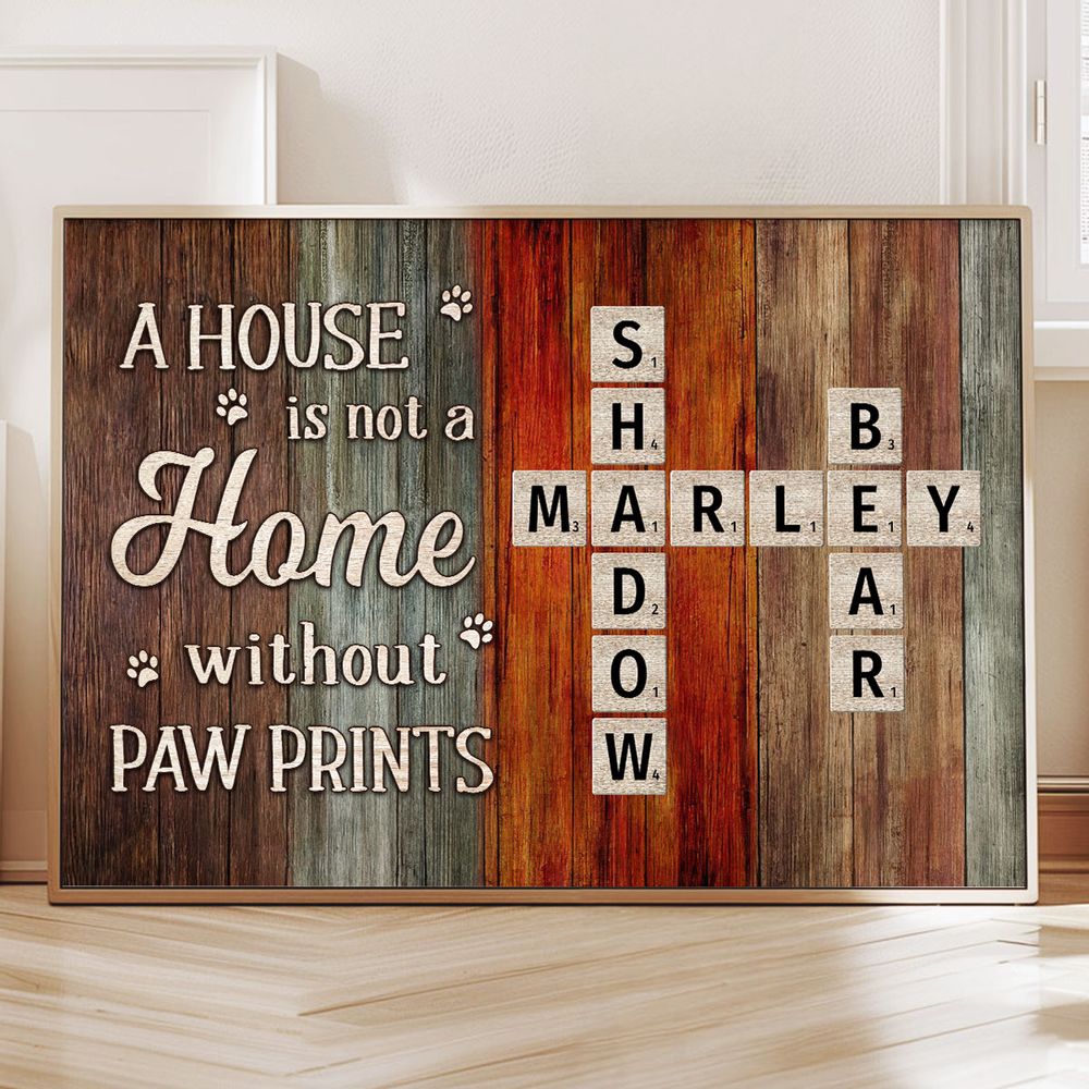 Personalized A House is Not a Home Without Paw Prints Canvas / Poster - A Tribute to Pet Lovers
